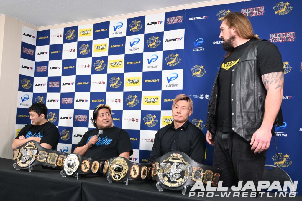 2.23大田区記者会見】世界タッグ選手権試合＜王者組＞綾部蓮&タロース