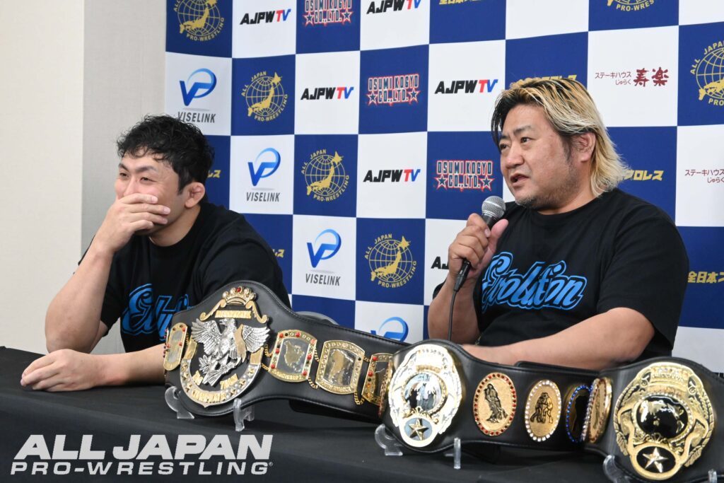 2.23大田区記者会見】世界タッグ選手権試合＜王者組＞綾部蓮&タロース